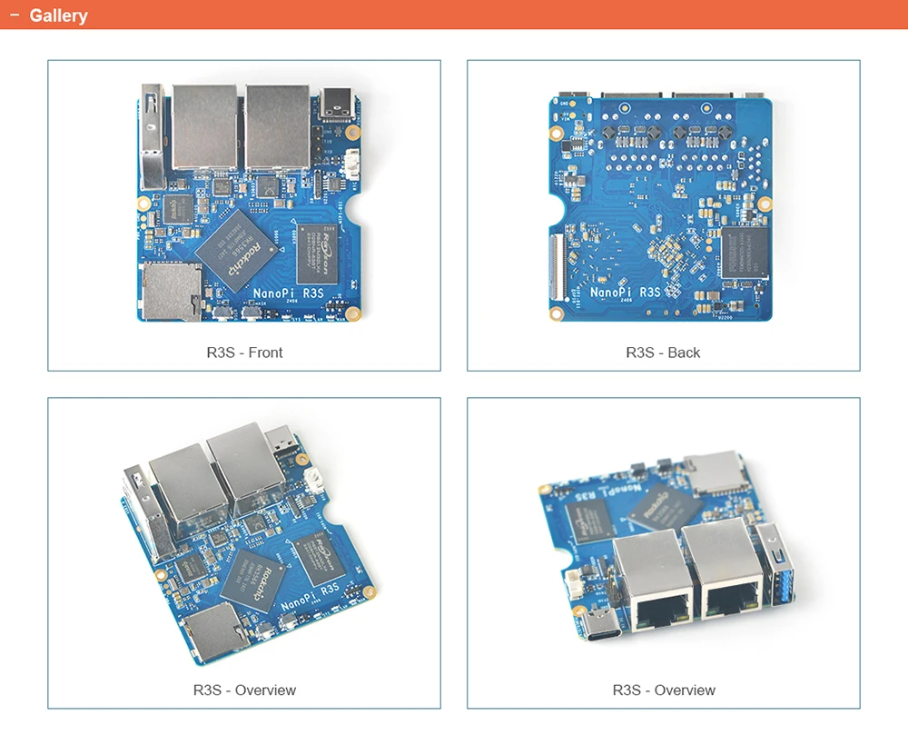 NanoPi R3S Router Dual-Gbps Ethernet Ports Rockchip RK3566 SoC 2GB LPDDR4X Devel