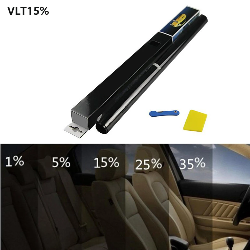 

1 Roll 50cm X 300cm 15 Percent VLT Casement Tint Film Glass Sticker Sun Shade Film Black For Car UV Protector Foils Sticker Film