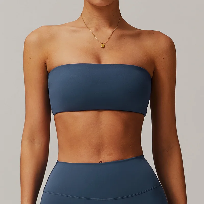 Sports Bra Sport Top Woman Gym Underwear Strapless Bustier Breathable Elastic Workout Tops Fitness Training Brassiere Yoga Bras