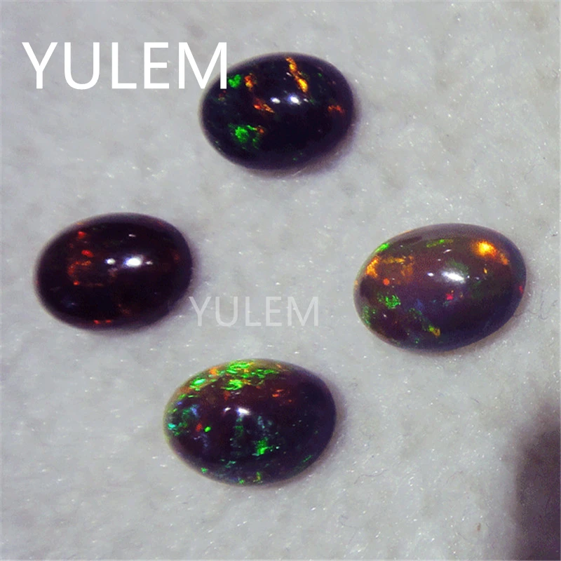 YULEM-Tingido Natural Preto Opal Gemstone, Jóias Soltas,