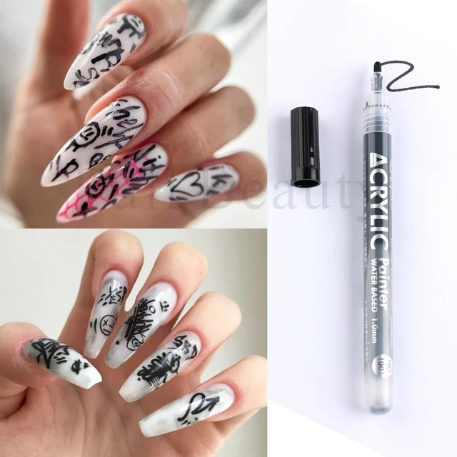 Hearnfox Nail Art Pen,3D Nail Art Graffiti Pen Nail Art Drawing