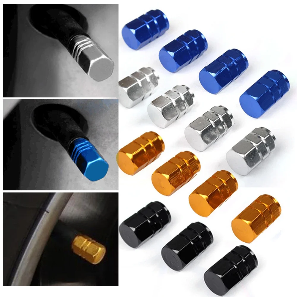 

4pcs Car Wheel Tire Valve Caps Aluminum Alloy Valve Stems Caps Tyre Tyre Rim Stem Covers Airdust Car Universal Accessories