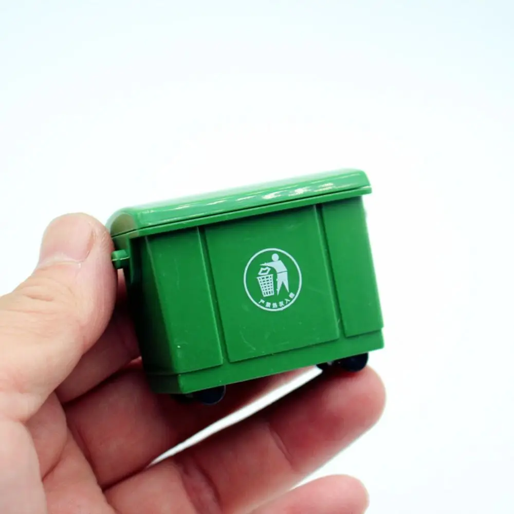 Plastic Dollhouse Miniature Trash Can Trendy Home Decor Toy Model Dollhouse Garbage Cans Doll House Decor Children 6