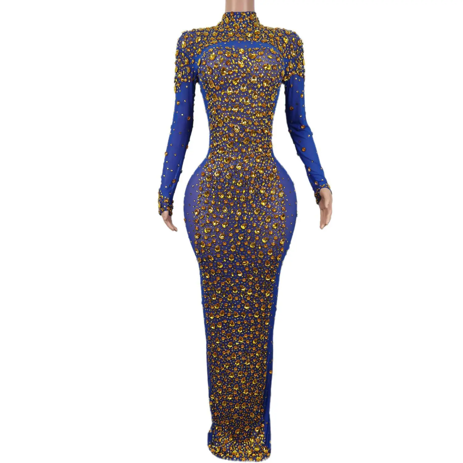 

Luxurious Women's Clothing Sequin Dress Sexy Stage Shining Rhinestone Evening Dress Party Nightclub Wedding Prom Cuixing