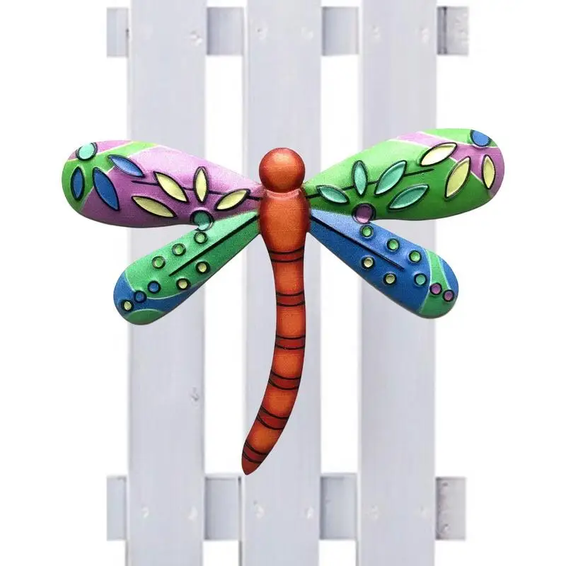 

Vibrant Metal Dragonfly Decor Wall Sculptures Ornaments Garden Art For Home Porch Fence Backyard Hanging Decoration Craft Gifts