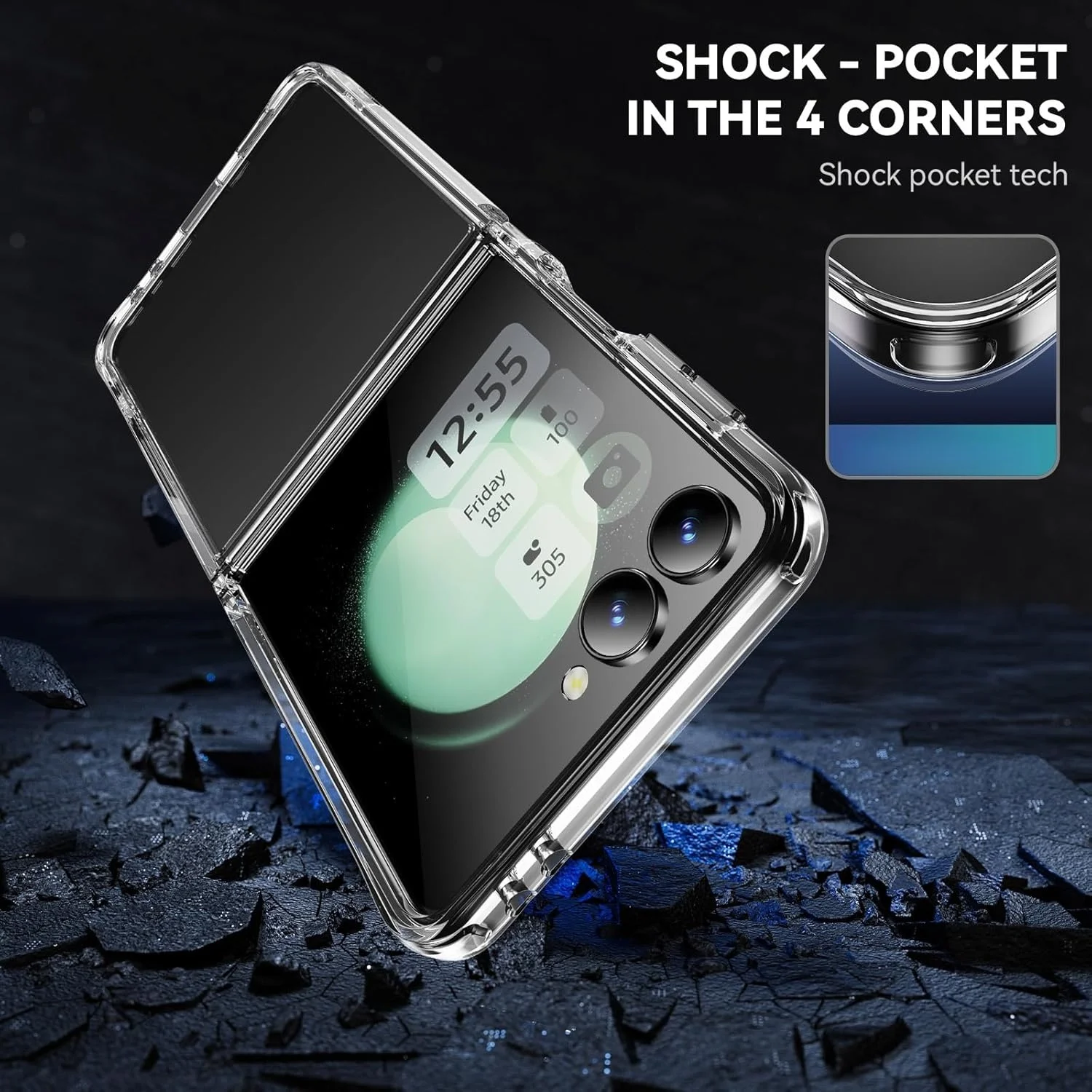 Ultra Thin Transparent Hard PC Bumper Case for Samsung Galaxy Z Flip Series