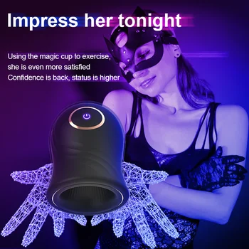 Medical Silicone Material Vibrating Magic Masturbation Cup Artificial Vagina Male Masturbator Adult Sex Toy For Men 4