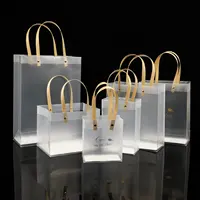 Sac à main en plastique givré Transparent, 10 pièces, en plastique de haute qualité, avec Style Simple et à la mode, Transparent givré 1