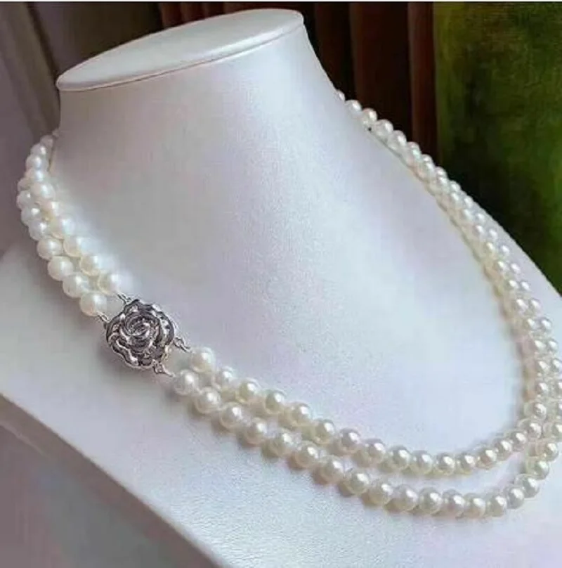 20-inch-double-strand-aaaa-7-8mm-round-natural-south-china-sea-white-pearl-necklace