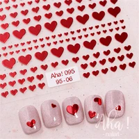 1pcs 5D Kawaii Heart Nail Art Stickers Colorful 3Sizes Love Self Adhesive Nail Decorations Slider Decals DIY Manicure Supplies 1
