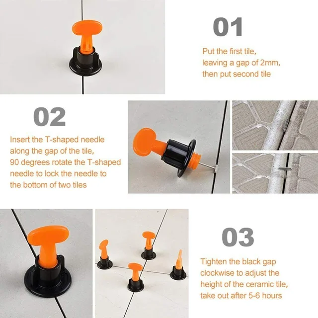 Kit Livellamento Piastrelle - 100 Pezzi Riutilizzabili Con Chiave, Per Pavimenti E Pareti - Foto 8