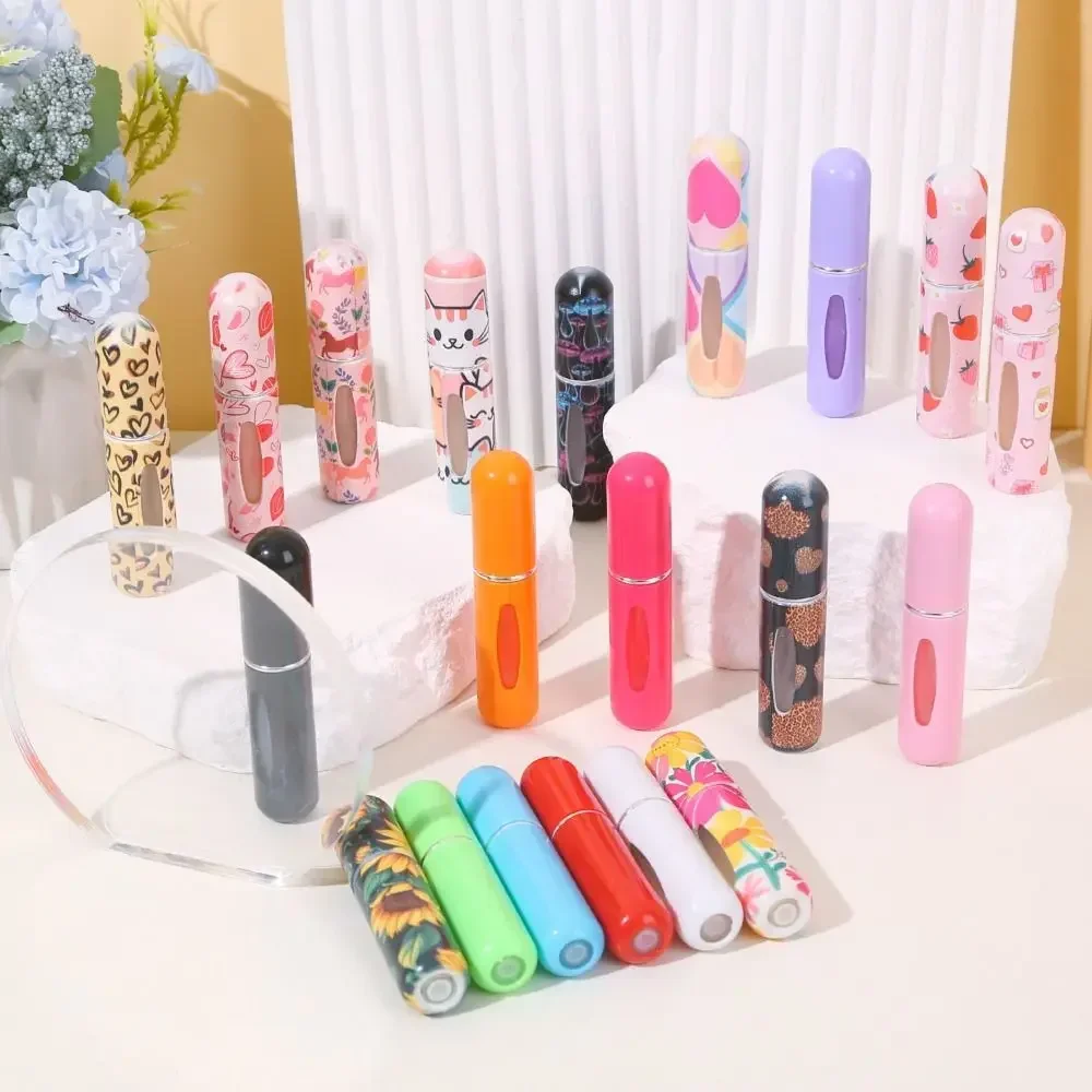 5ml Mini Perfume Bottle Empty Leak-proof Empty Cosmetic Containers Refillable Spray Rotating Bottle
