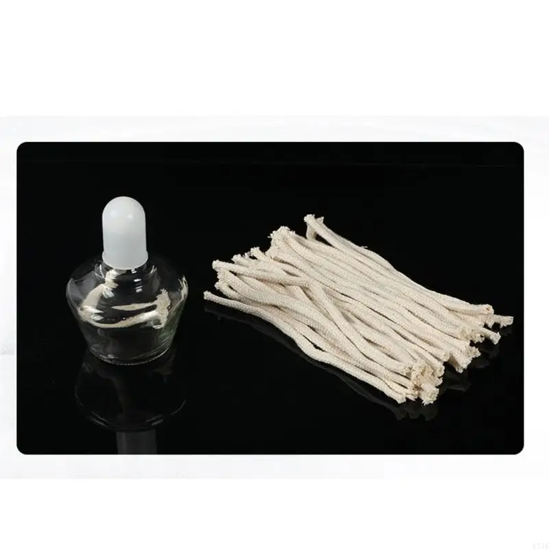 50 Pcs 1/4" Oil Lamp Wicks for Burner Round Cotton Kerosene for Burner Replacement Candle Lamp 16cm/6" Length Lan