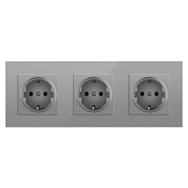 3x sockets grey