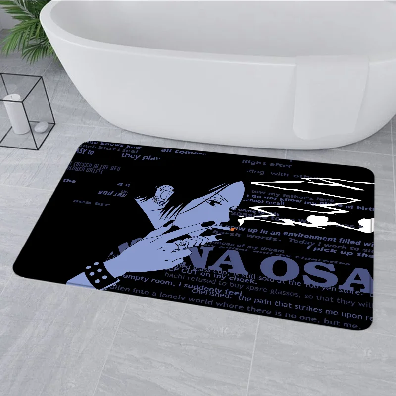 Nana Osaki Entrance Doormats Non-slip Bedroom Mat Halllway Carpet Kitchen Floor Mat Flannel Living Room Decor Bathroom Rugs 2
