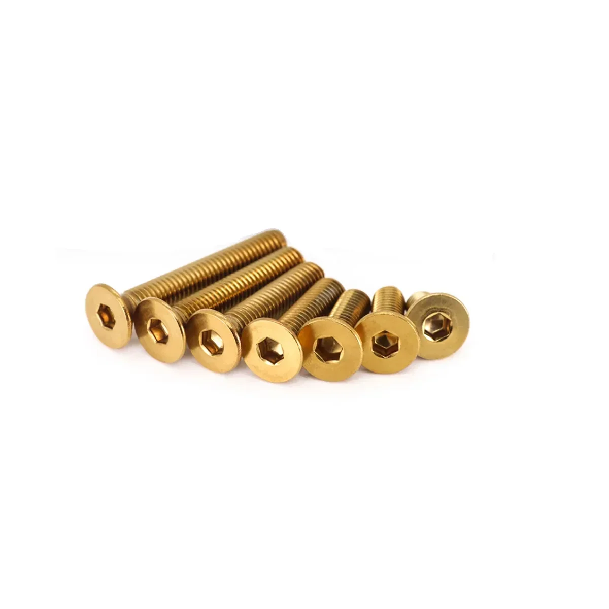 304 Stainless Steel Countersunk Hexagonal Steering Wheel Screw / Titanium Gold Fixing Bolt