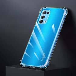 Shockproof Transparent Silicone Phone Case - Soft, Thin, Airbag Protection for Reno 5 Pro Plus 5G (Clear)