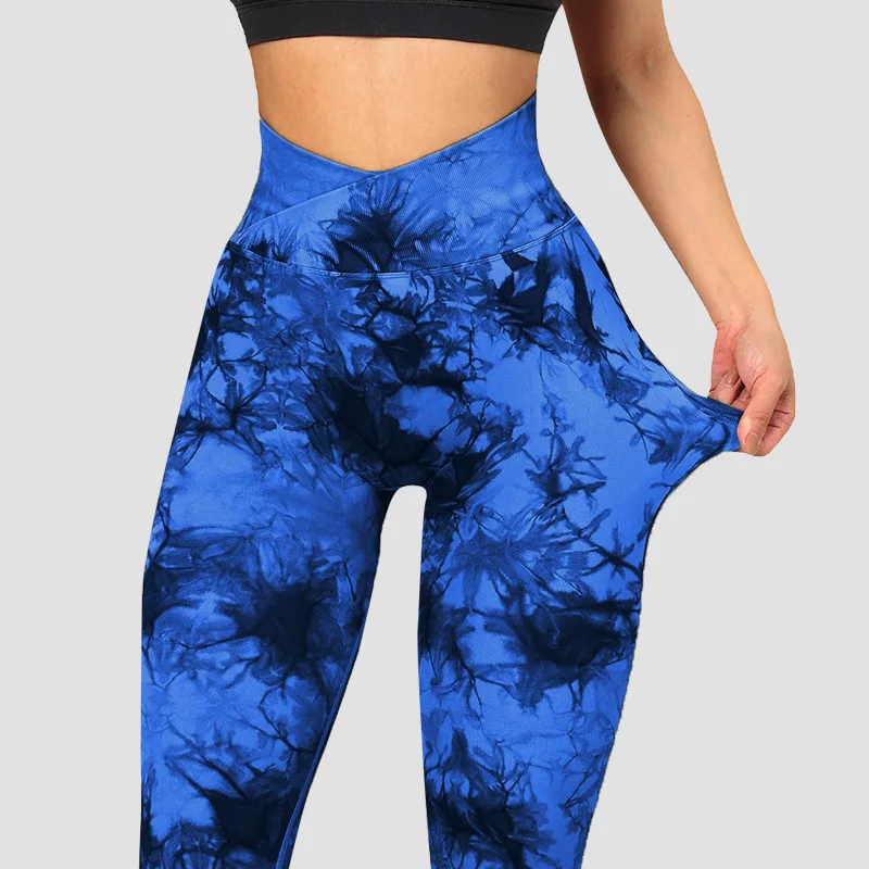 

High Waist Leggings Women Tie Dyeing Tight Fitting Yoga Pants Hip Lifting Fitness Workout Leggings Running Sports Tights