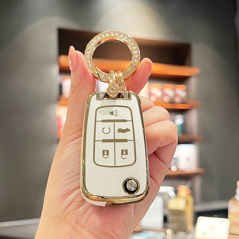 Tpu Car Flip Key Case Cover Fob Per Chevrolet Chevy Malibu Camaro Cruze Limited Equinox Impala Limited Sonic Malibu Gmc Terrain