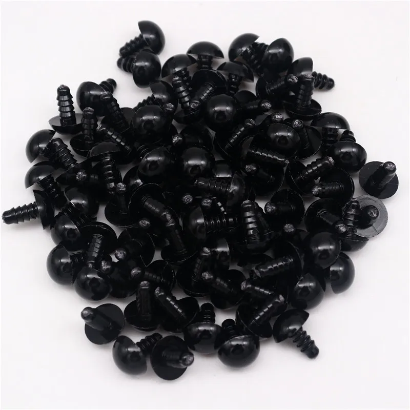 Black Plastic Safety Eyes for DIY Crafts and Doll Decoration (50/100pcs)