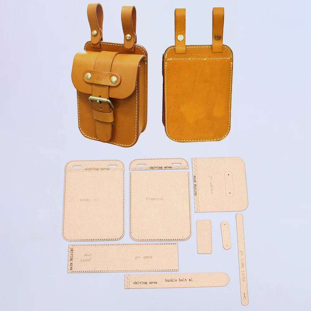 Leather Craft Template Sewing Template Waist Bag 20x13x6cm