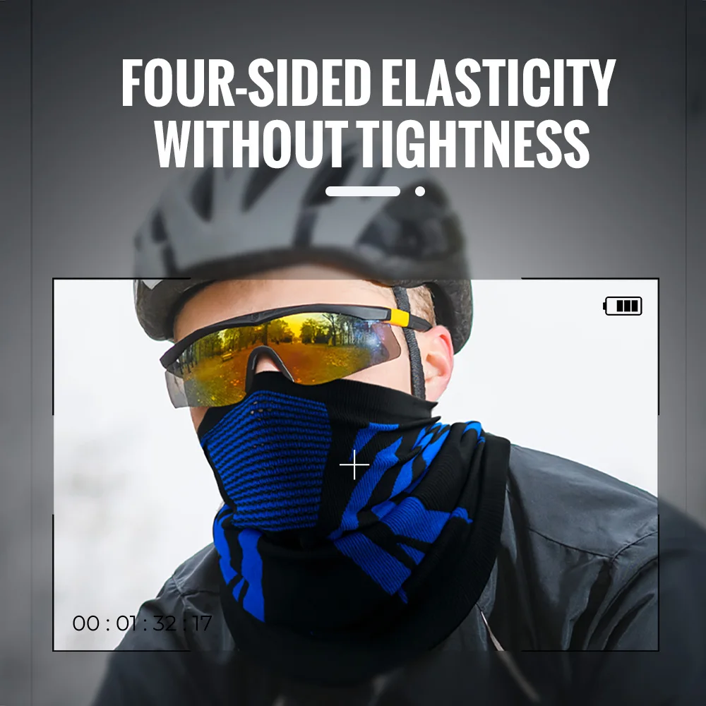 Winter Knitted Cycling Mask Windproof Breathable Thermal Outdoor Sport Running Mask Anti-Cold Sweat Absorb Neck Cover Tube Mask