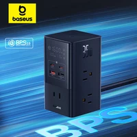 Baseus 35W Fast Charger Digital Power Strip 7-in-1 Charging Station 4000W Rated Power Digital Display For iPhone 15 14 Pro Max 1