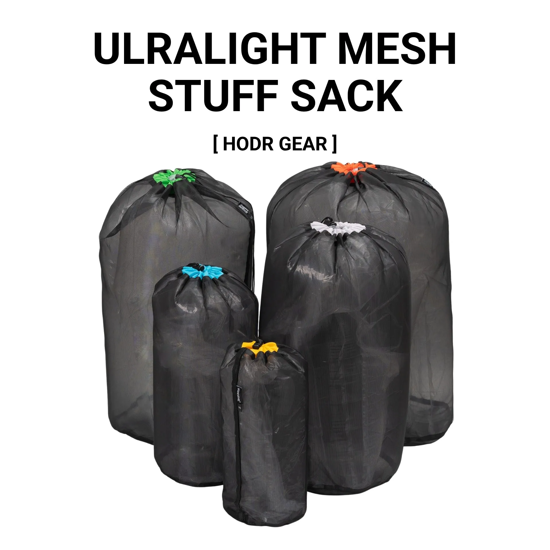 Ultralight Mesh Stuff Sack Drawstring Storage Bag High-Density Nylon Organizer Pouch for Camping Hiking Clothes Sleeping Bag