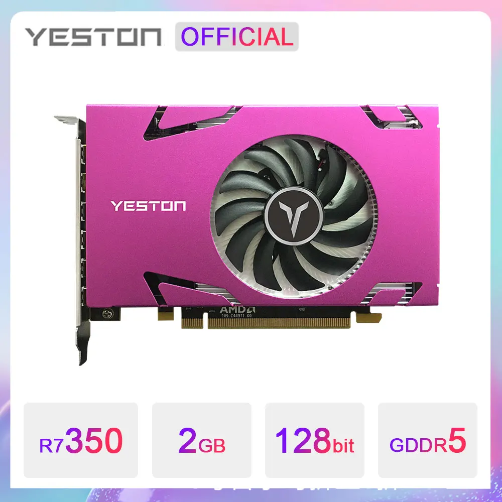 latest graphics card for pc YESTON Radeon R7 350 6 Mini DP Graphic Card GDDR5 2GB 128Bit Computer GPU R7350 6MINIDP GA AMD Video Card Support Split Screen video card for pc Graphics Cards