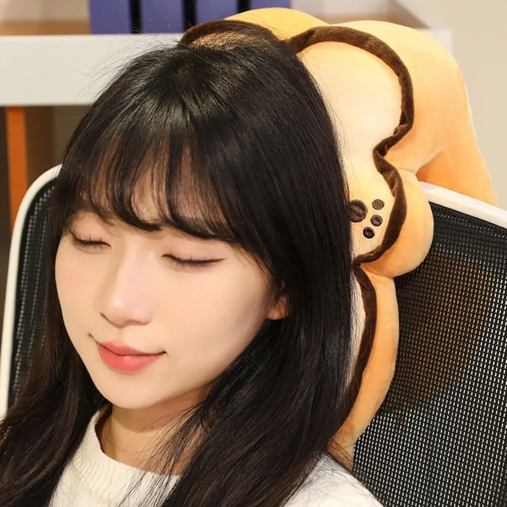 토스트 카피바라 오피스 낮잠 베개 & 아이스 실크 양면 고양이 손난로 베개 초부드러운 손잡이 강아지 허리 베개 남녀 공용