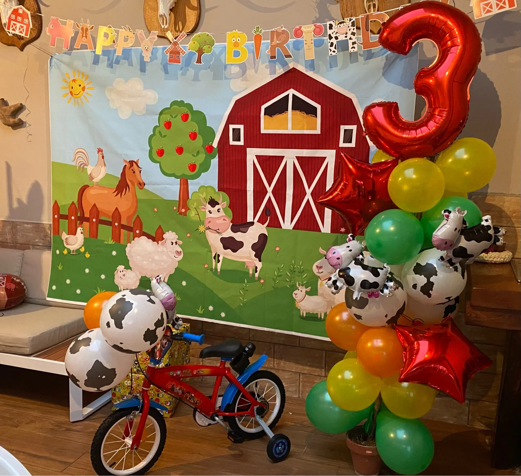 Photo Backdrop Cartoon Farm Animals Party Backdrop Newborn Baby Birthday Background For Photography Decorations Photobooth Banner Photo Studio