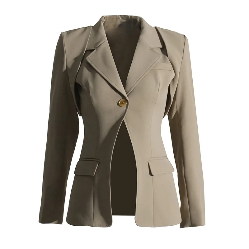 Fashion Commuter Style Waitcoat Suit Jacket Vest Straight Suit Pants Three-Piece Suit 2023 Autumn New Khaki Pant Sets Female