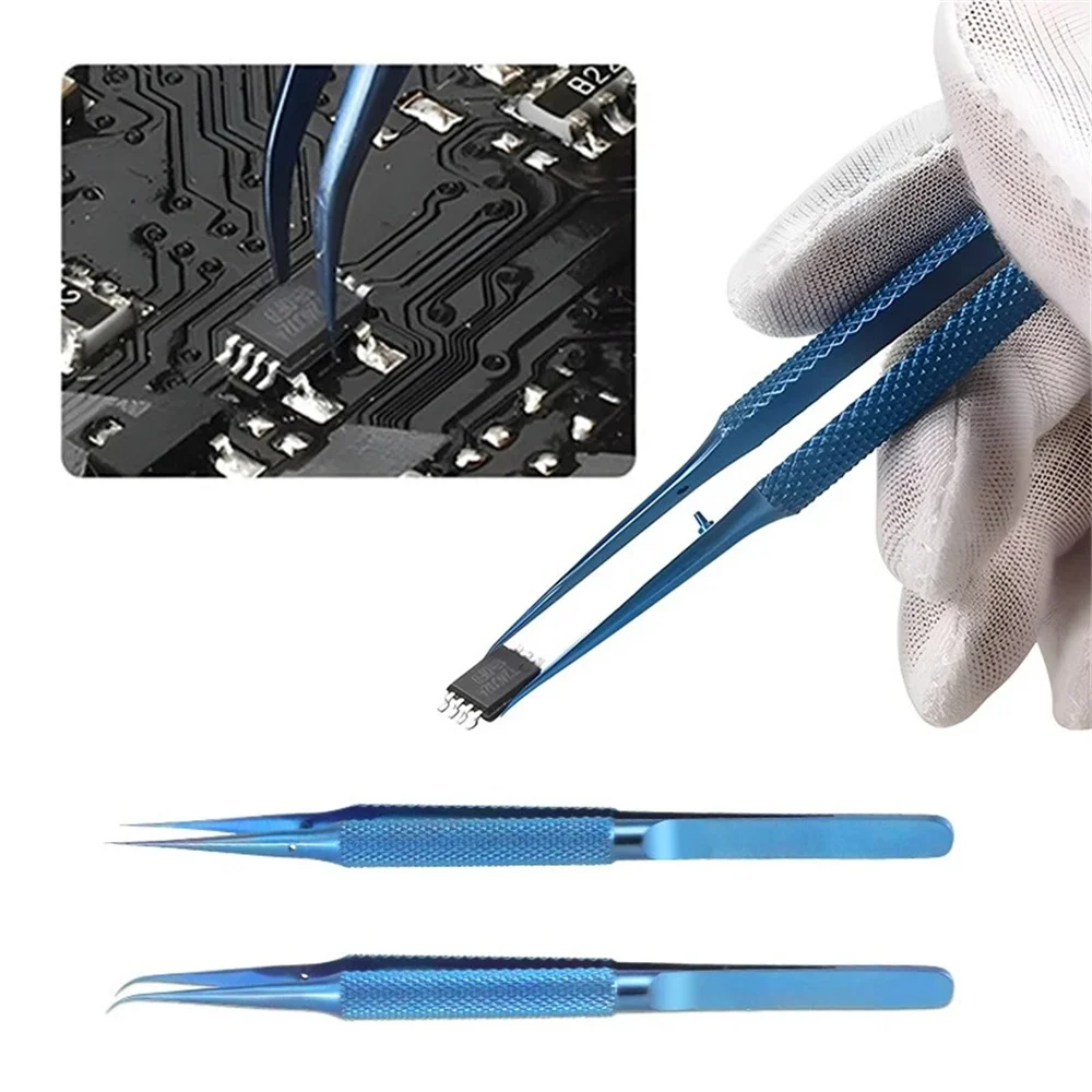 Tweezers Professional Titanium Alloy Tweezers Precision Tweezers Repair For Phones Tablet Laptop Fly Line Motherboard Antimagnetic Forcep