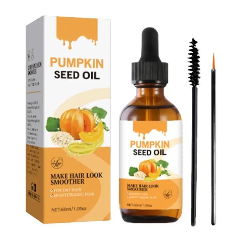 

Pumpkin Oil Hair Essence Organic Cold-Pressed Pumpkin Oil For Hair & Skin Healthy Oil Moisturizing Scalp 60ml For Hair Eyelashes
