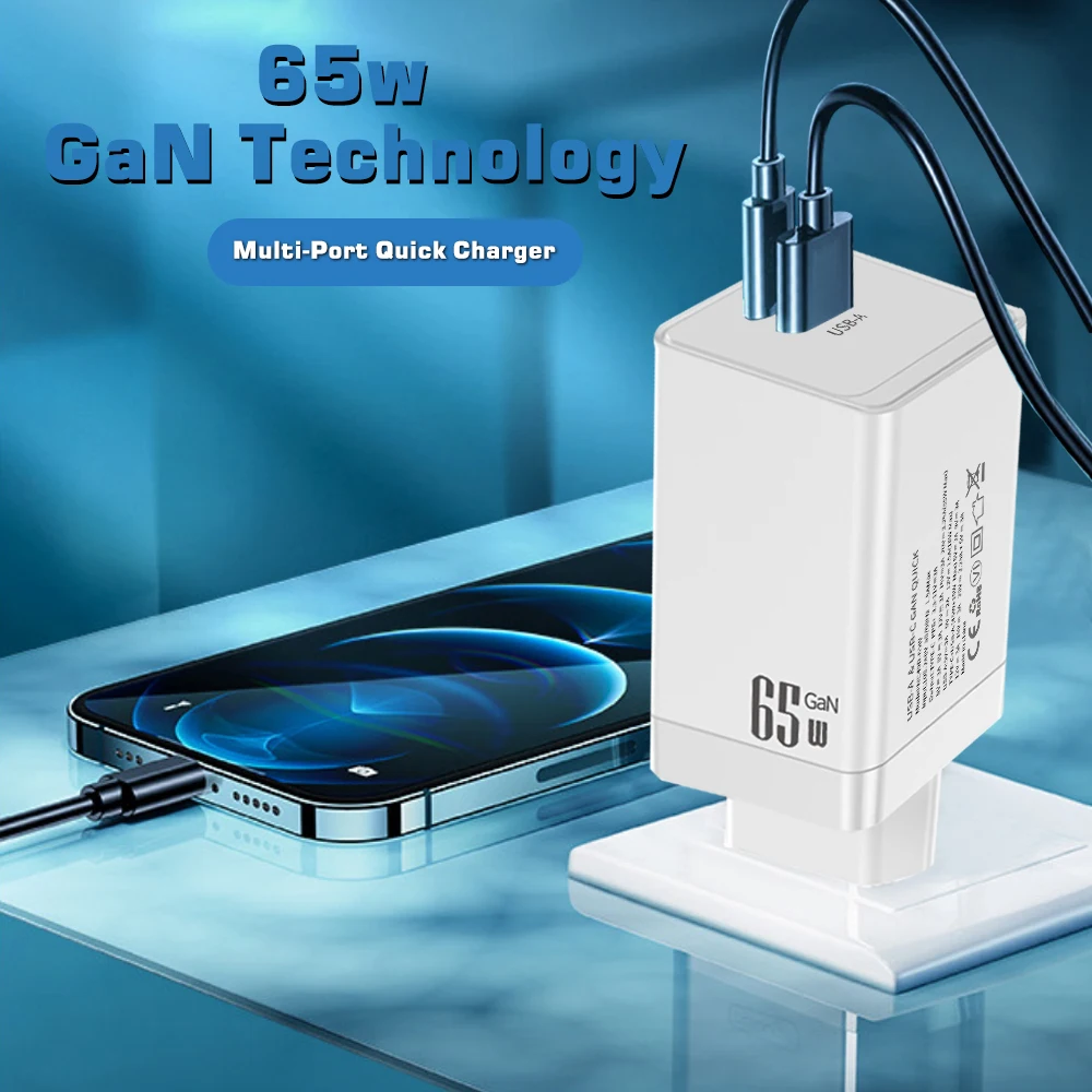 65W GaN USB C 고속 충전기 PD PPS QC3.0 65W 30W 아이폰 17 16 15 Pro 맥북 노트북 아이패드 삼성 갤럭시용 전원 어댑터