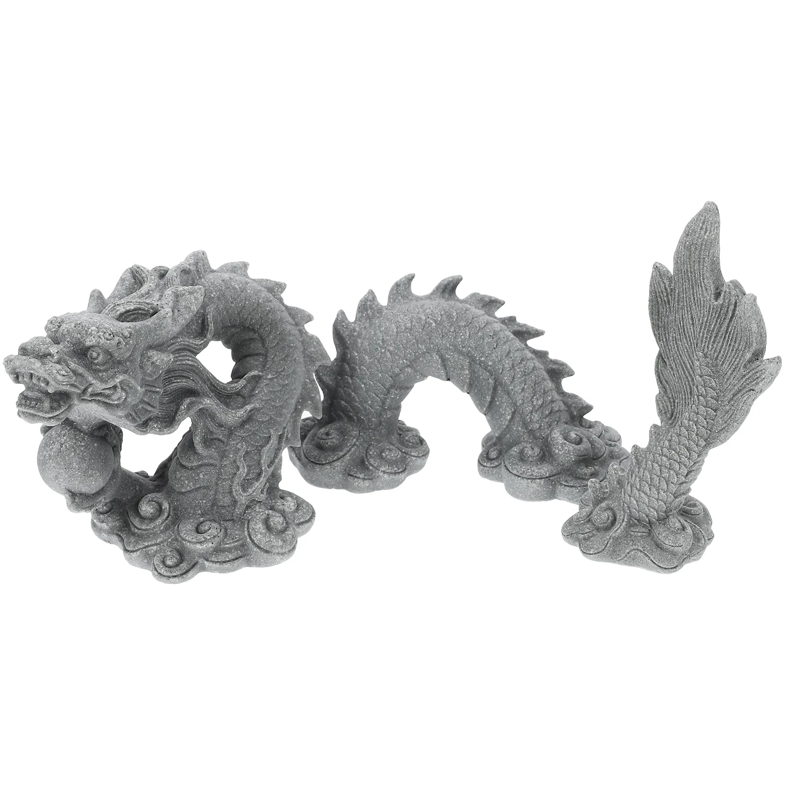 Resin Dragon Statue Decorative Figurine for Desk Office Table Fish Tank Home Decor
