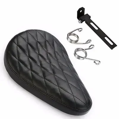 

Black Diamond Leather SOLO Saddle Seat Spring Chopper Bobber XL Old School CB SX