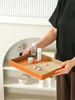 European high-end leather rectangular tray Living room tea table tabletop storage tray Bathroom toiletry table cup storage tray 4
