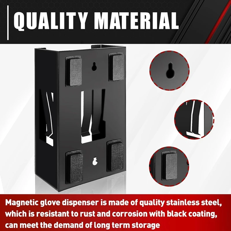 Magnetic Glove Box Holder, Tissue Dispenser, Holds Boxes Of Gloves, Towels, Wipes And Tissues,Suitable For Wall Mounting 3