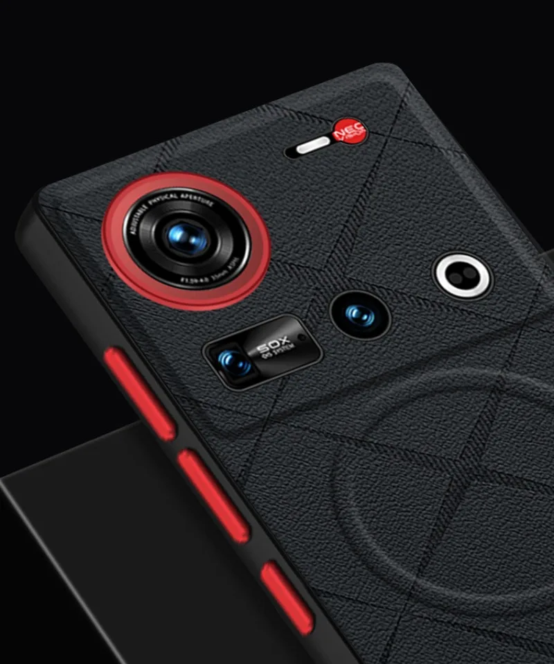 Luxury Magnetic PU Leather Line Texture Hard Cover with Metal Button