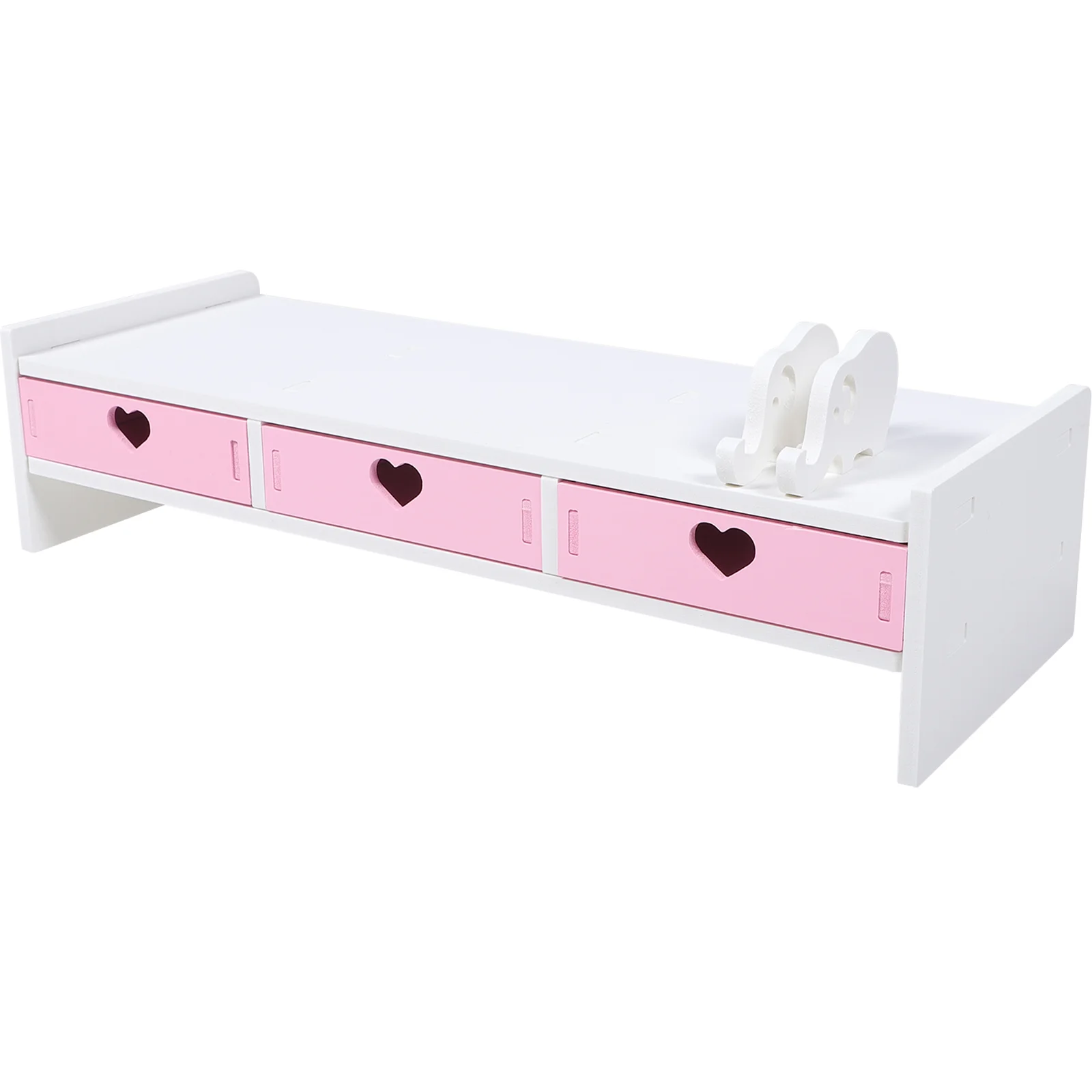 

Multi-Function Desktop Computer Monitor Stand Raiser Storage Shelf 3Drawer PC Computer Laptop Holder Heightening Bracket