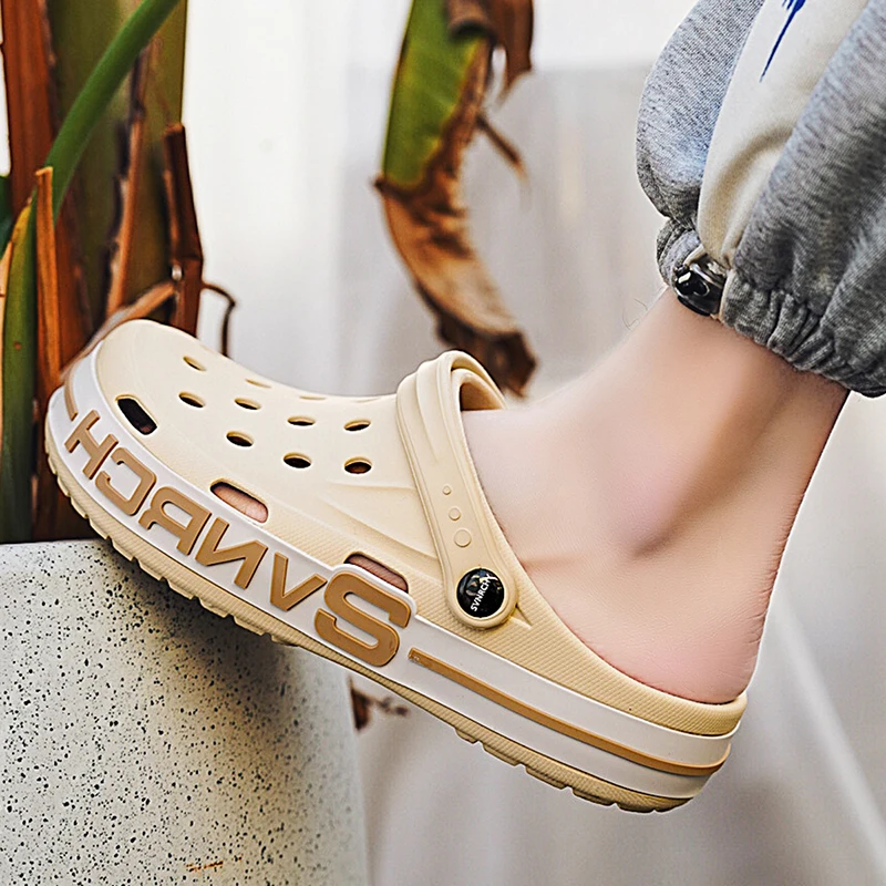 Men Summer Sandals Perforated Soft Soles Wear-resistant Wrapped Anti slip Beach