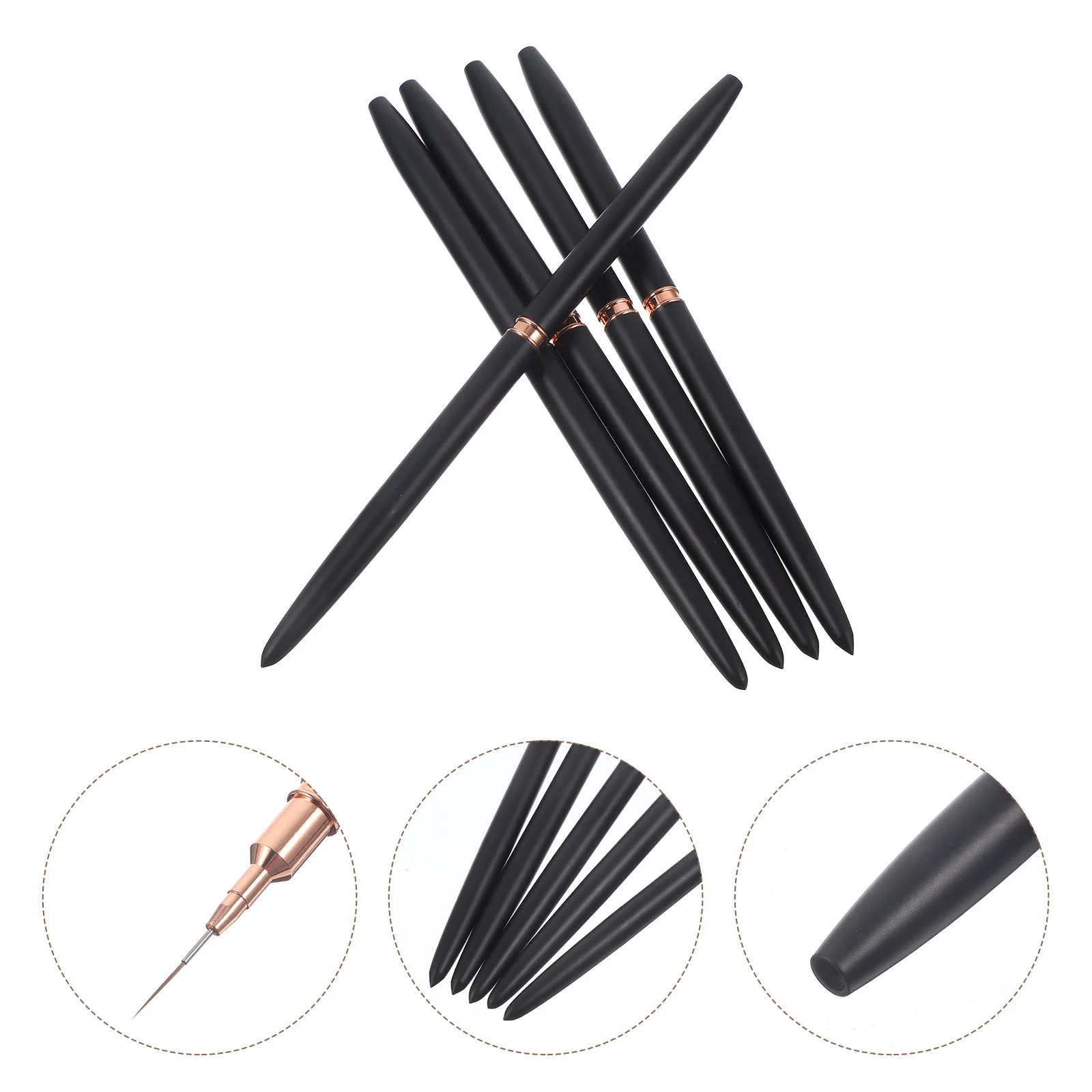 5pcs Nail Liner Manicure Painting Brush Nail Pen Home Salon Nail Tool 1pc foldable nail silicone mat nail art salon lace wave hand rests heart folding washable silicone table art tool pad manicure