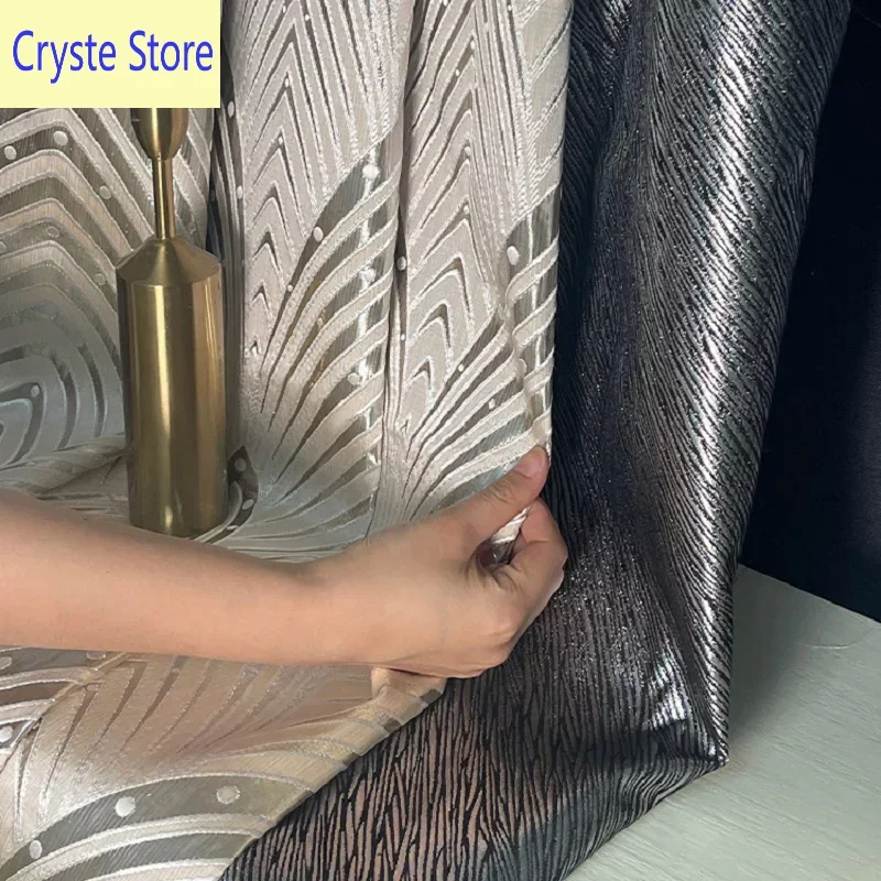 

Curtains for Bedroom Living Dining Room High Precision Orange Splicing Gold Thread Jacquard Orange Windows Door relief