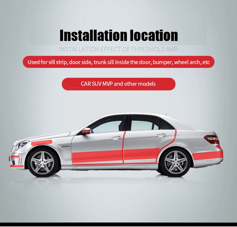 Description Picture 6 of itemTransparent Carbon Fiber Car Threshold Portector Moulding Strip Trim Bumper Strip Door Sill Film Anti Scratch Guards Car Sticker