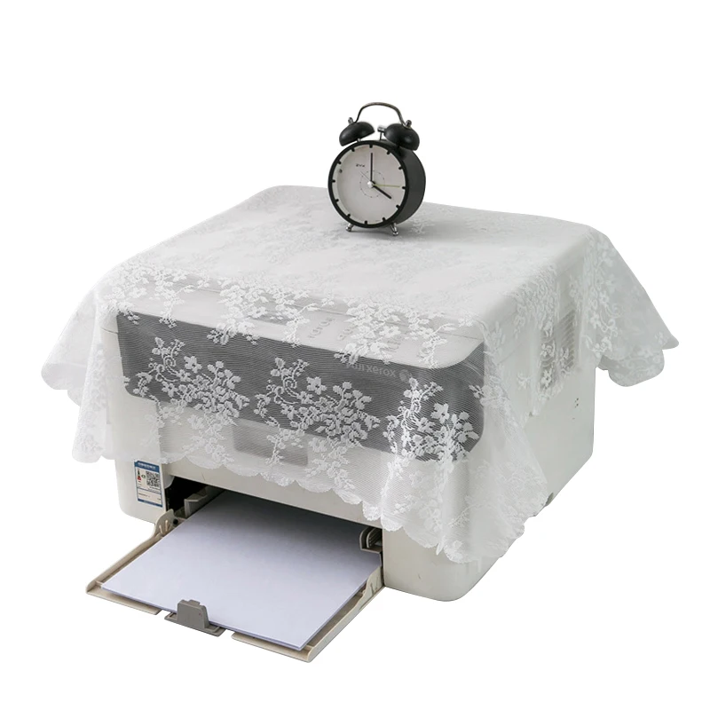 European Style Dust Covers White Color Flower Microwave Oven Covers Tablecloth Household Dust Protector Table Lamp Cover