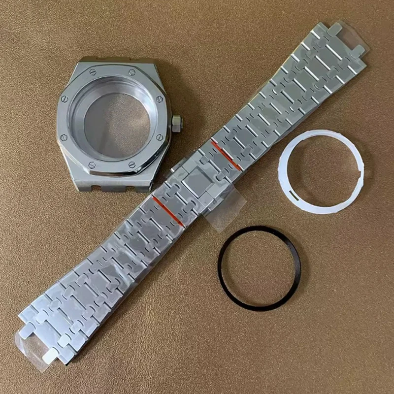 41mm Hochwertiges 316L Edelstahl Silber + Ring Saphirglas Uhrengehäuse Fit NH35/NH36 Automatikwerk Uhrenzubehör – Detail 10