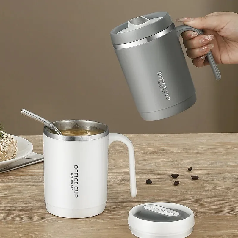 500ML 304stainless Steel Straw Cup with Handle Thermoses Coffee Mug Breakfast Juice Couple Cups Outdoor Sports Office Drinkware 2 Se0cde2fe006d484594c8912f9b2dceb5T