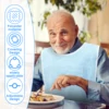 4Pcs Adult Bibs Polyester Dining Clothing Protectors Adjustable Adult Feeding Bibs Seniors Stain Resistant Diet Cloth Blue/Grey 2