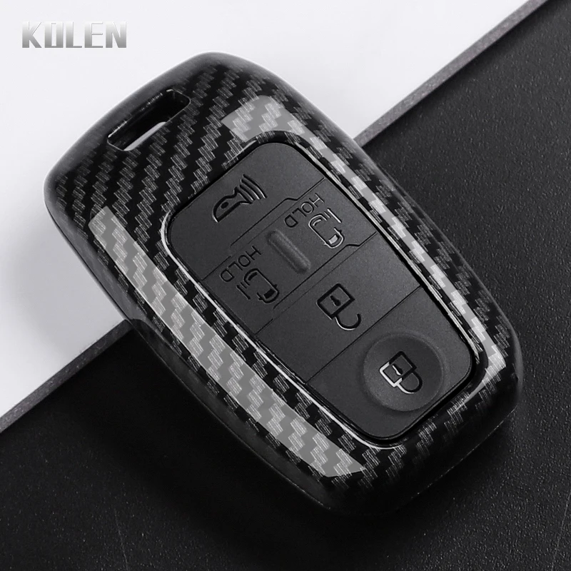 Sleek Carbon Fiber Style Car Key Case Cover